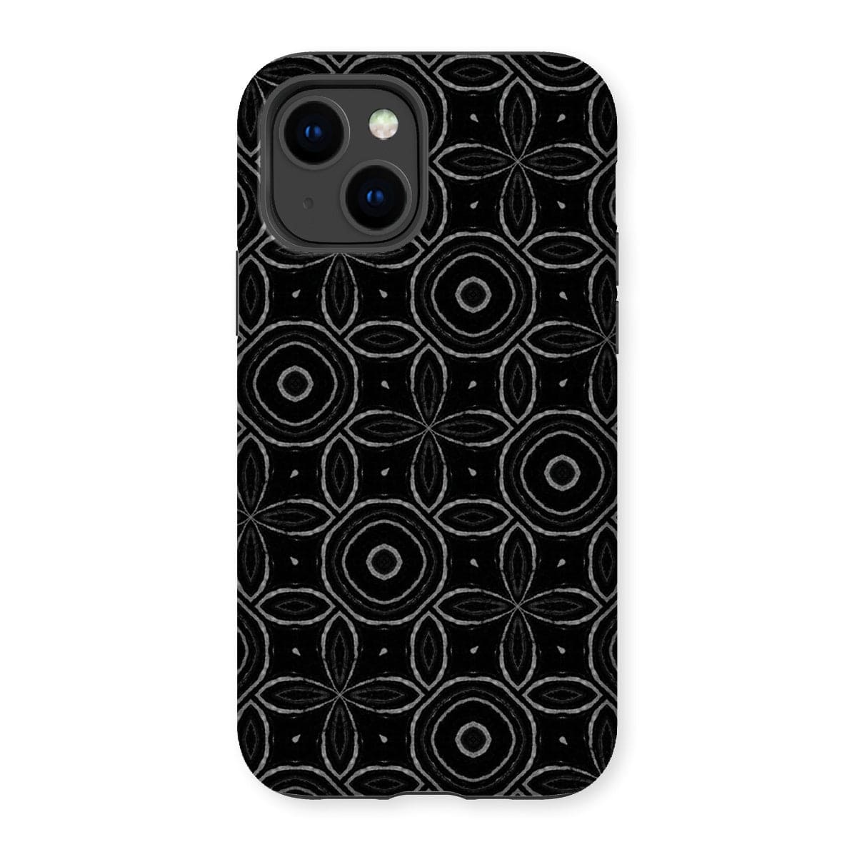 Casezest Mobile Phone Case for iPhone 14 / Matte Dark Petal Circle Design