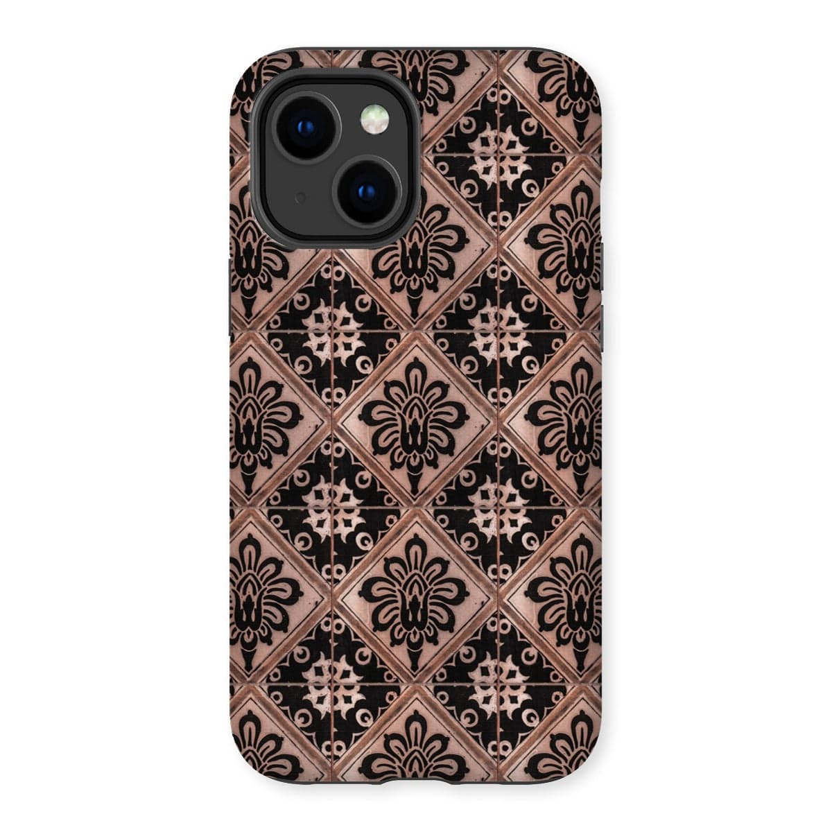 Casezest Mobile Phone Case for iPhone 14 Plus / Matte Old Diamond Flower Tile Design