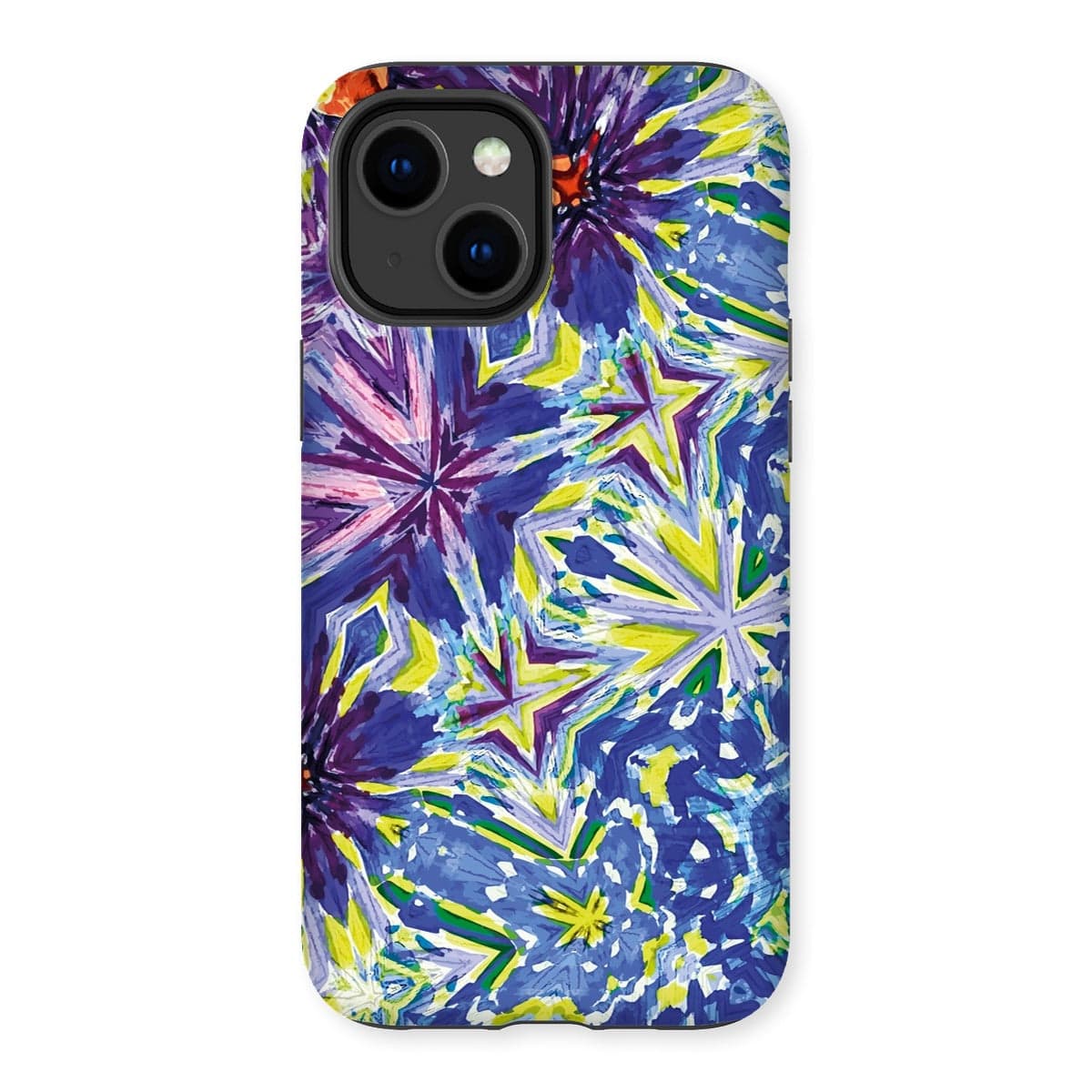 Casezest Mobile Phone Case for iPhone 14 Plus / Matte Purple Blue Flower Star Design