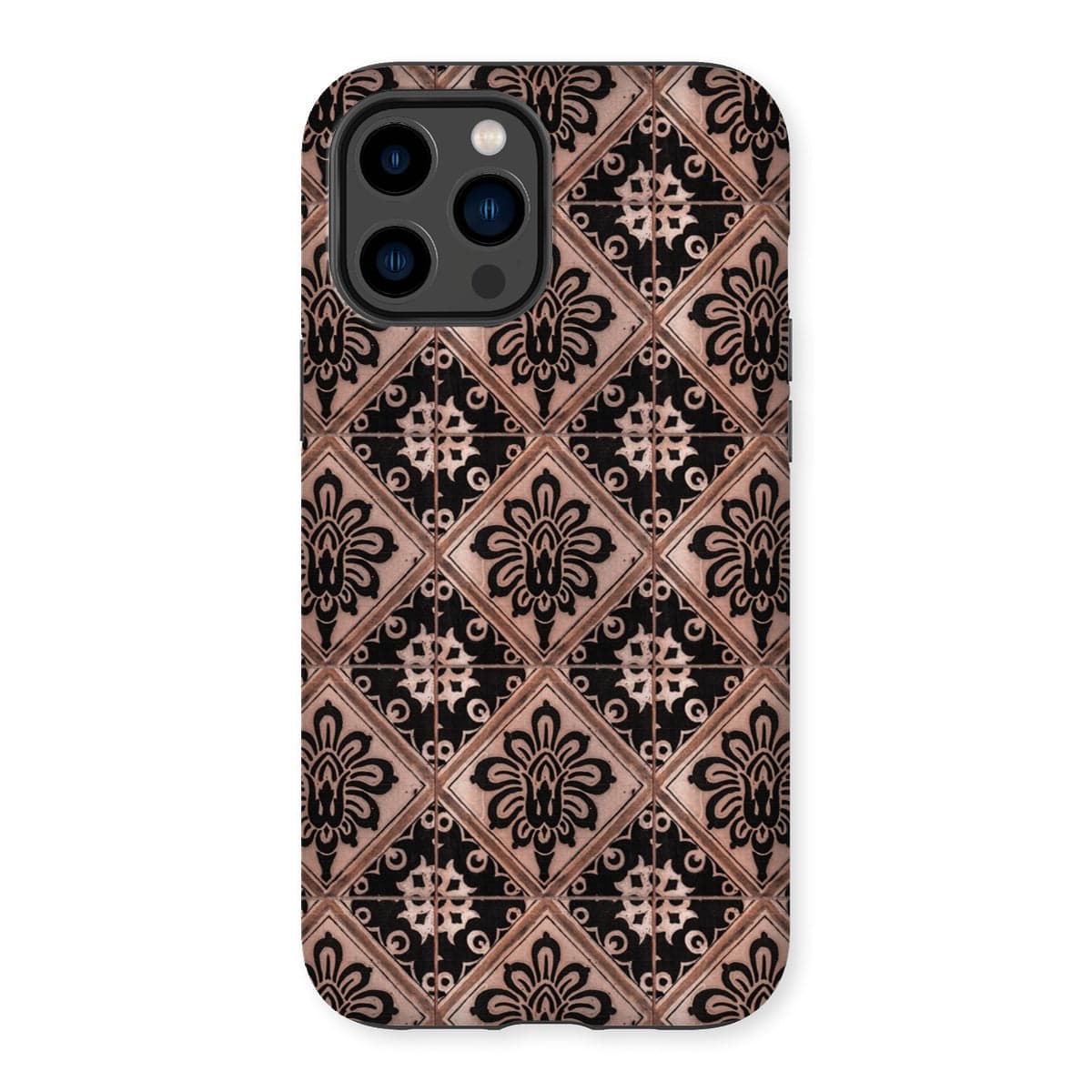 Casezest Mobile Phone Case for iPhone 14 Pro Max / Matte Old Diamond Flower Tile Design