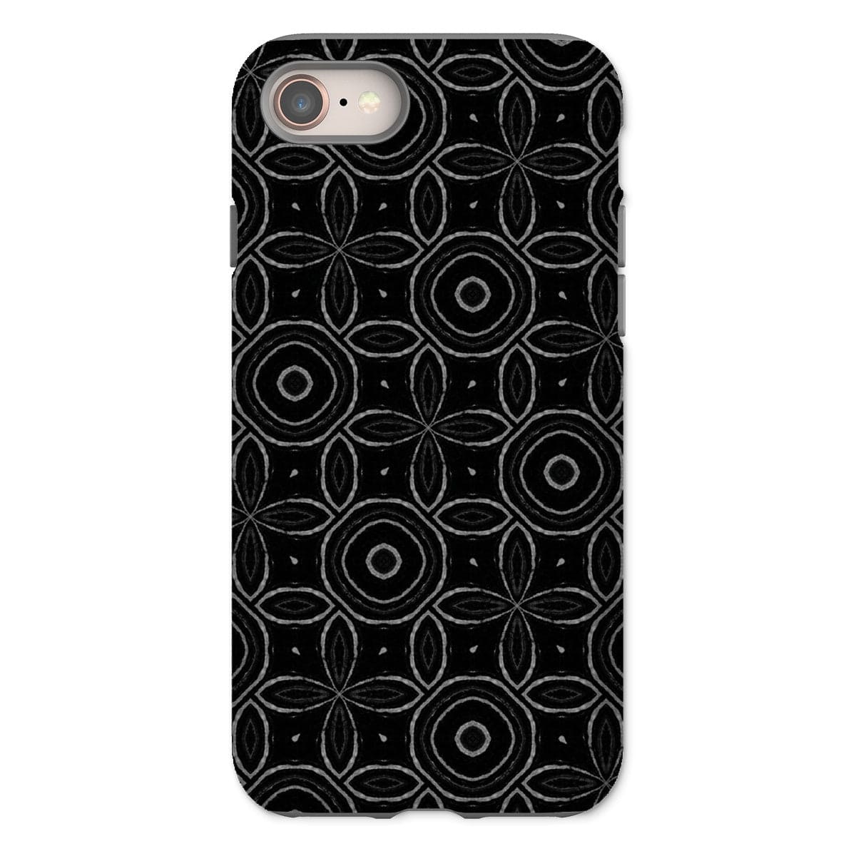 Casezest Mobile Phone Case for iPhone 8 / Matte Dark Petal Circle Design