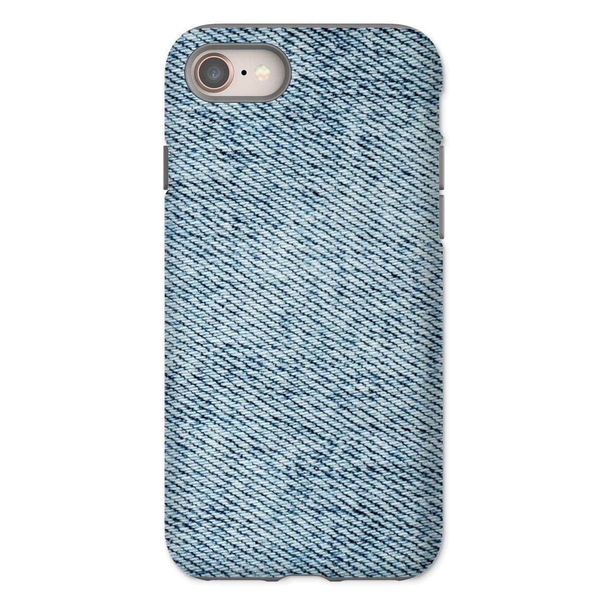 Casezest Mobile Phone Case for iPhone 8 / Matte Light Blue Denim Design