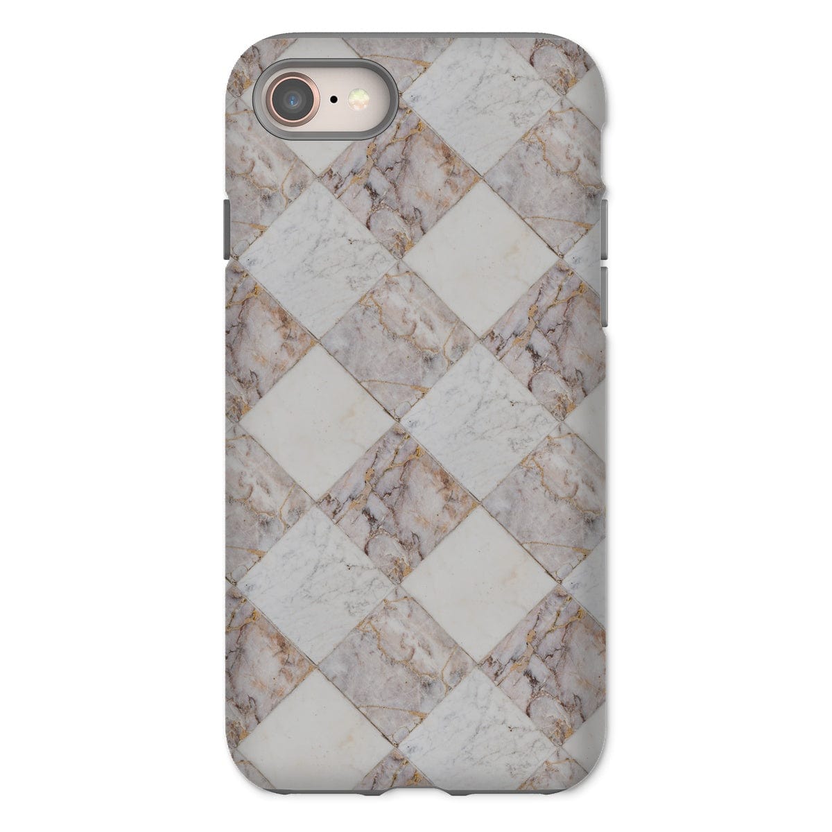 Casezest Mobile Phone Case for iPhone 8 / Matte Light Marble Tile Design