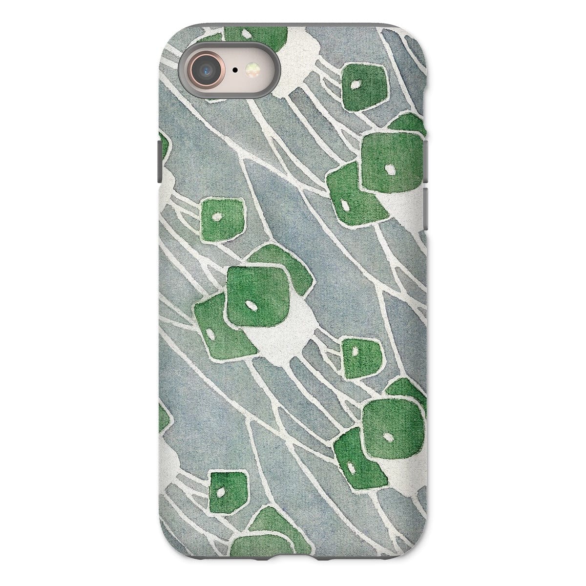 Casezest Mobile Phone Case for iPhone 8 / Matte Overbeck Green Geometric Design