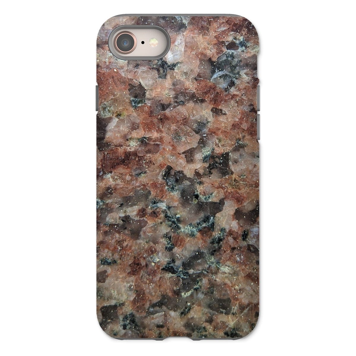 Casezest Mobile Phone Case for iPhone 8 / Matte Pink Granite Slab Design