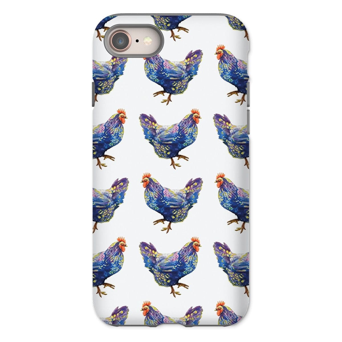 Casezest Mobile Phone Case for iPhone 8 / Matte Strutting Blue Chicken Design