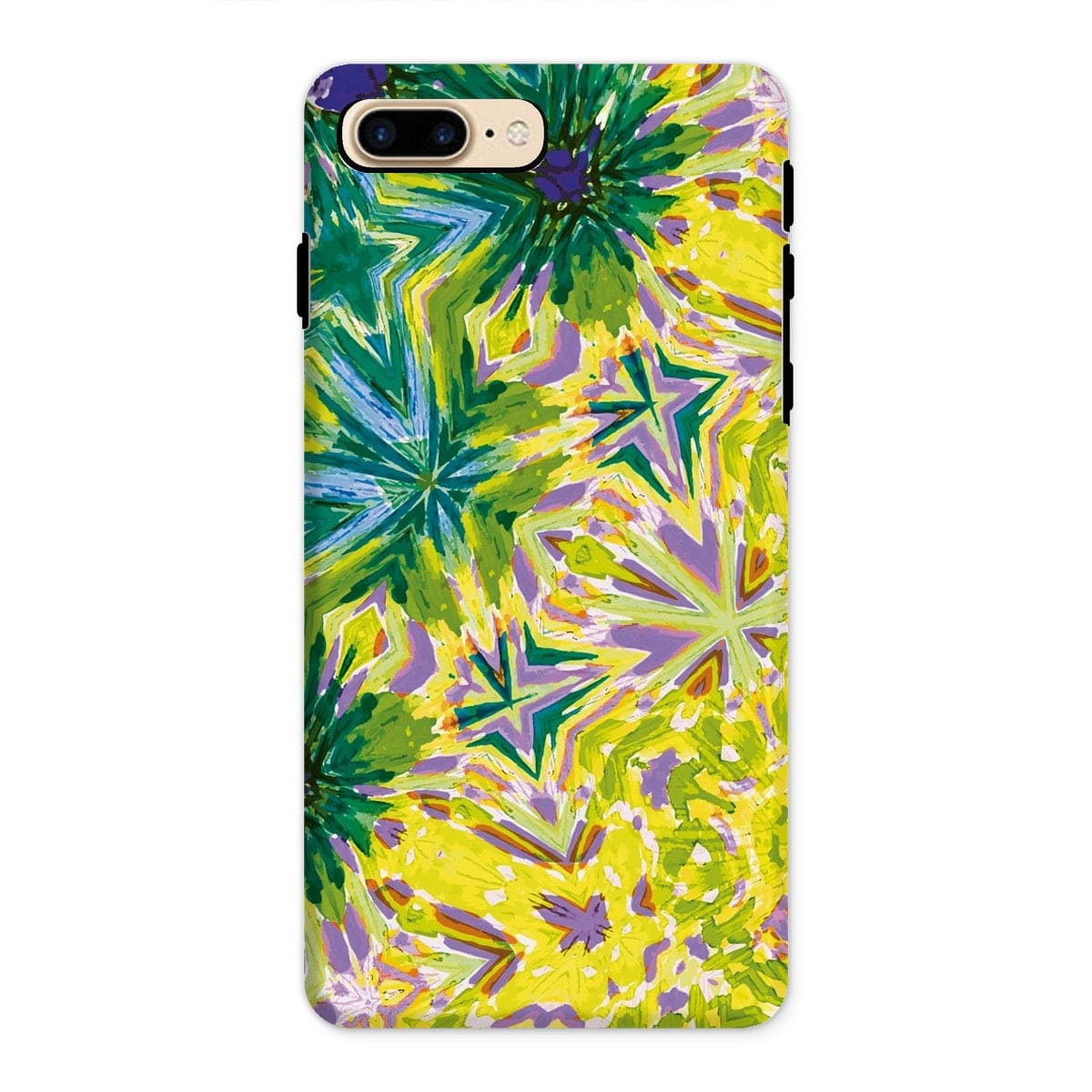 Casezest Mobile Phone Case for iPhone 8 Plus / Matte Green Yellow Flower Star Design