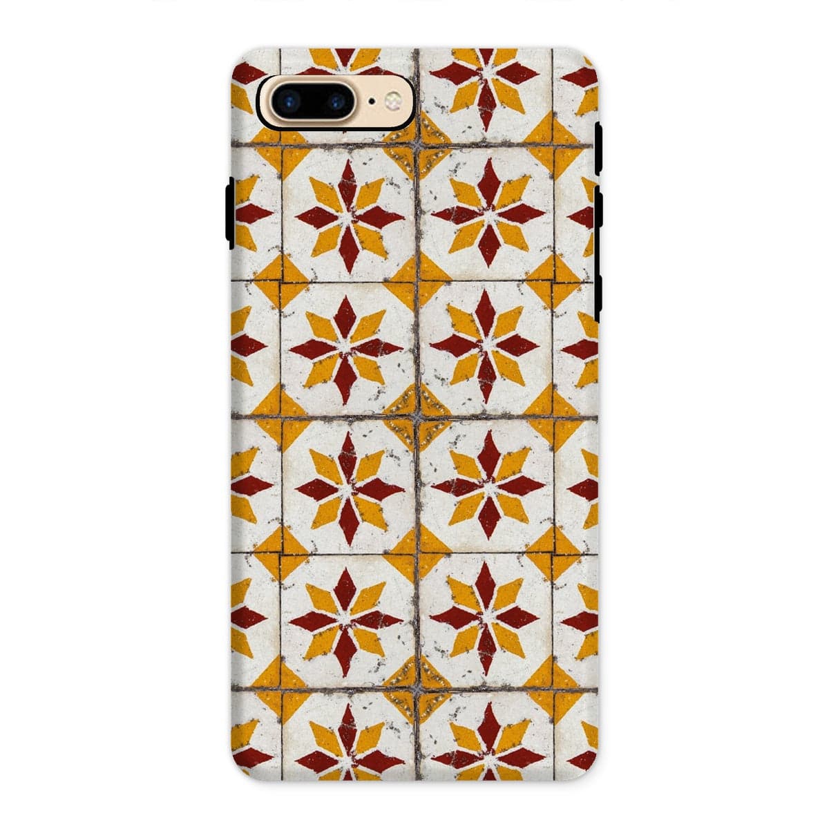 Casezest Mobile Phone Case for iPhone 8 Plus / Matte Old Starburst Tile Design