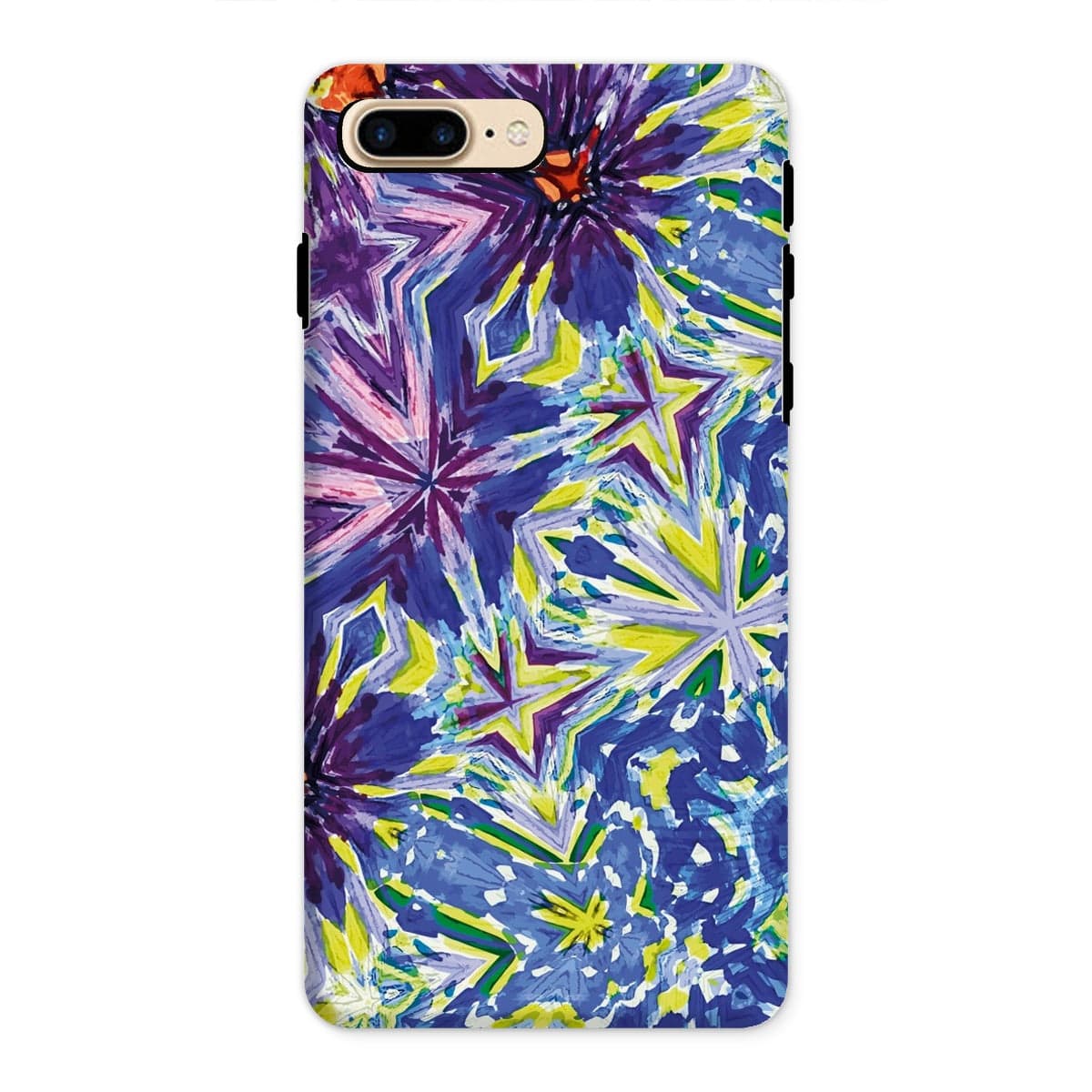 Casezest Mobile Phone Case for iPhone 8 Plus / Matte Purple Blue Flower Star Design