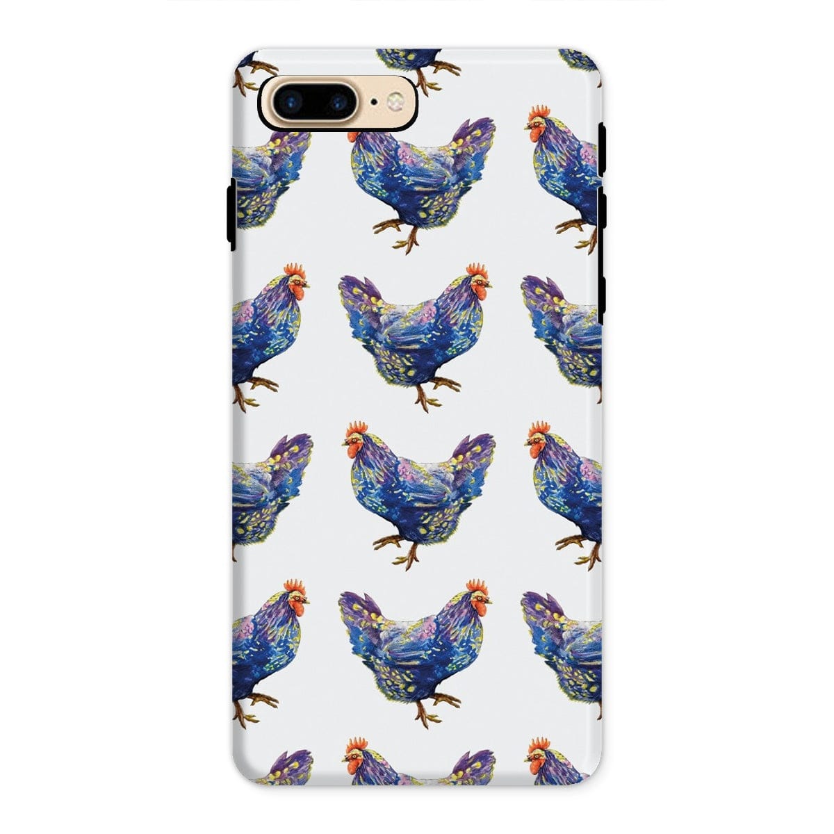 Casezest Mobile Phone Case for iPhone 8 Plus / Matte Strutting Blue Chicken Design