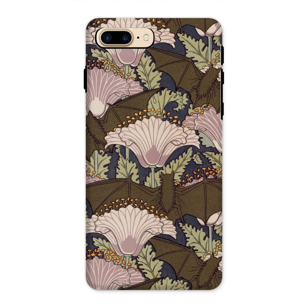 Casezest Mobile Phone Case for iPhone 8 Plus / Matte Verneuil Bats and Poppies Design