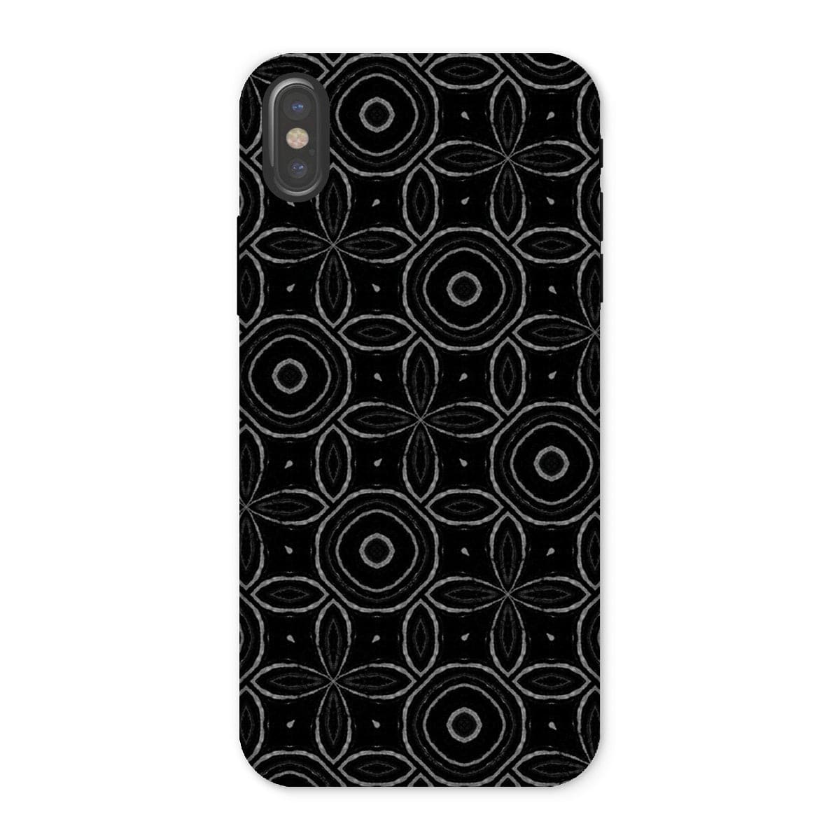 Casezest Mobile Phone Case for iPhone X / Matte Dark Petal Circle Design