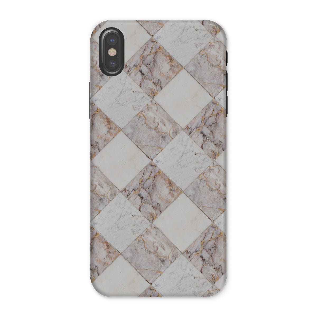 Casezest Mobile Phone Case for iPhone X / Matte Light Marble Tile Design