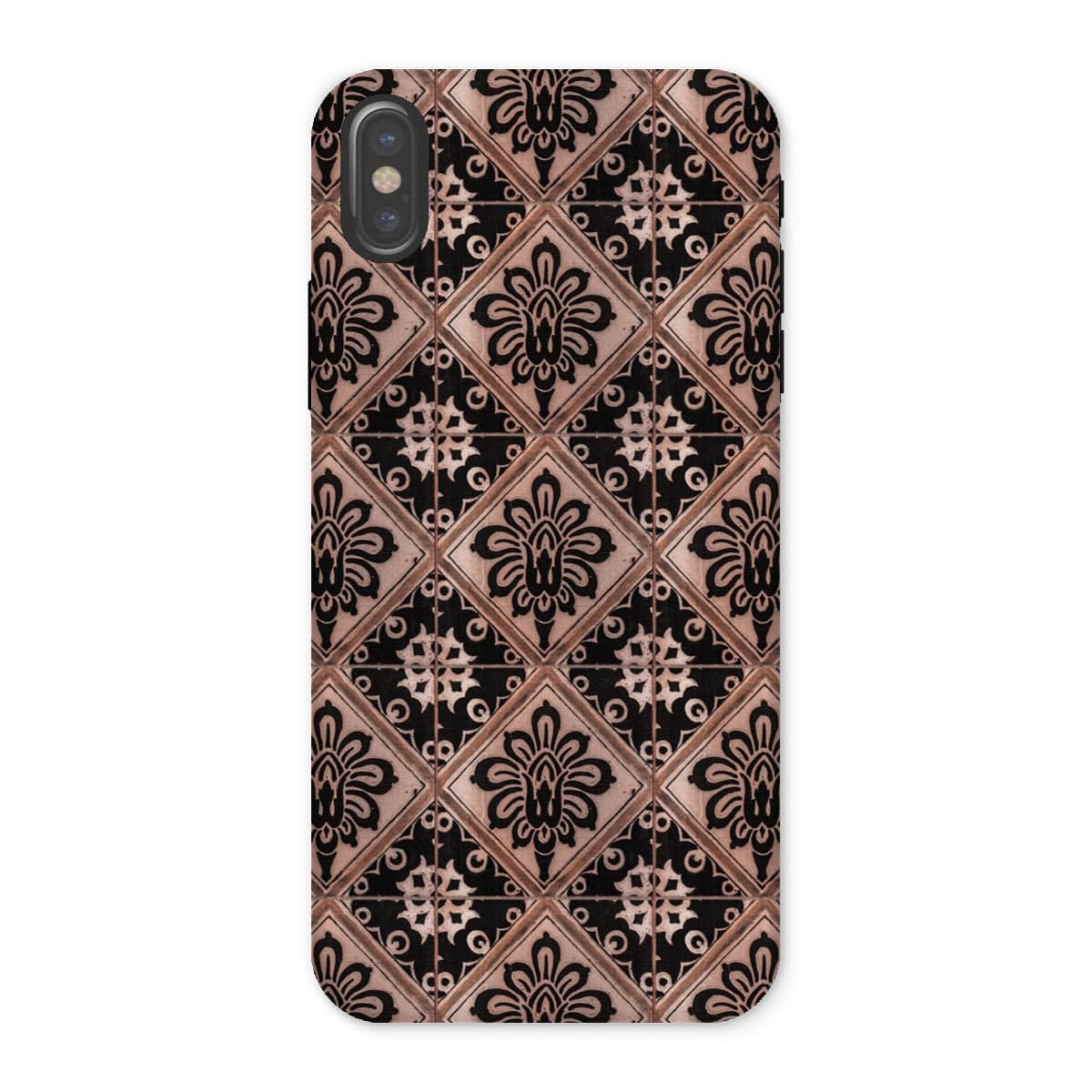 Casezest Mobile Phone Case for iPhone X / Matte Old Diamond Flower Tile Design