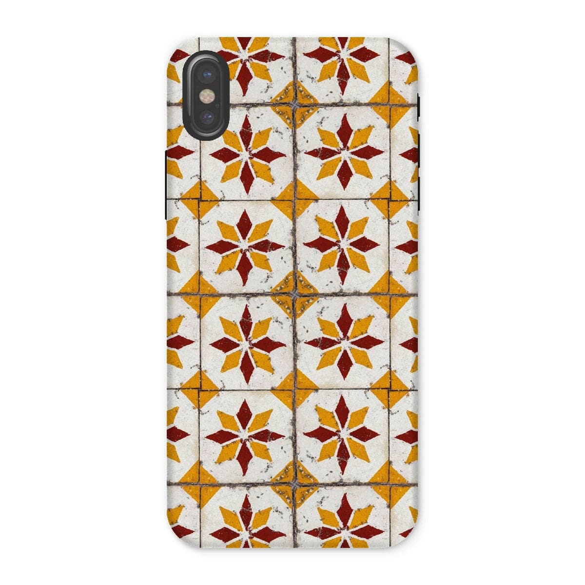 Casezest Mobile Phone Case for iPhone X / Matte Old Starburst Tile Design