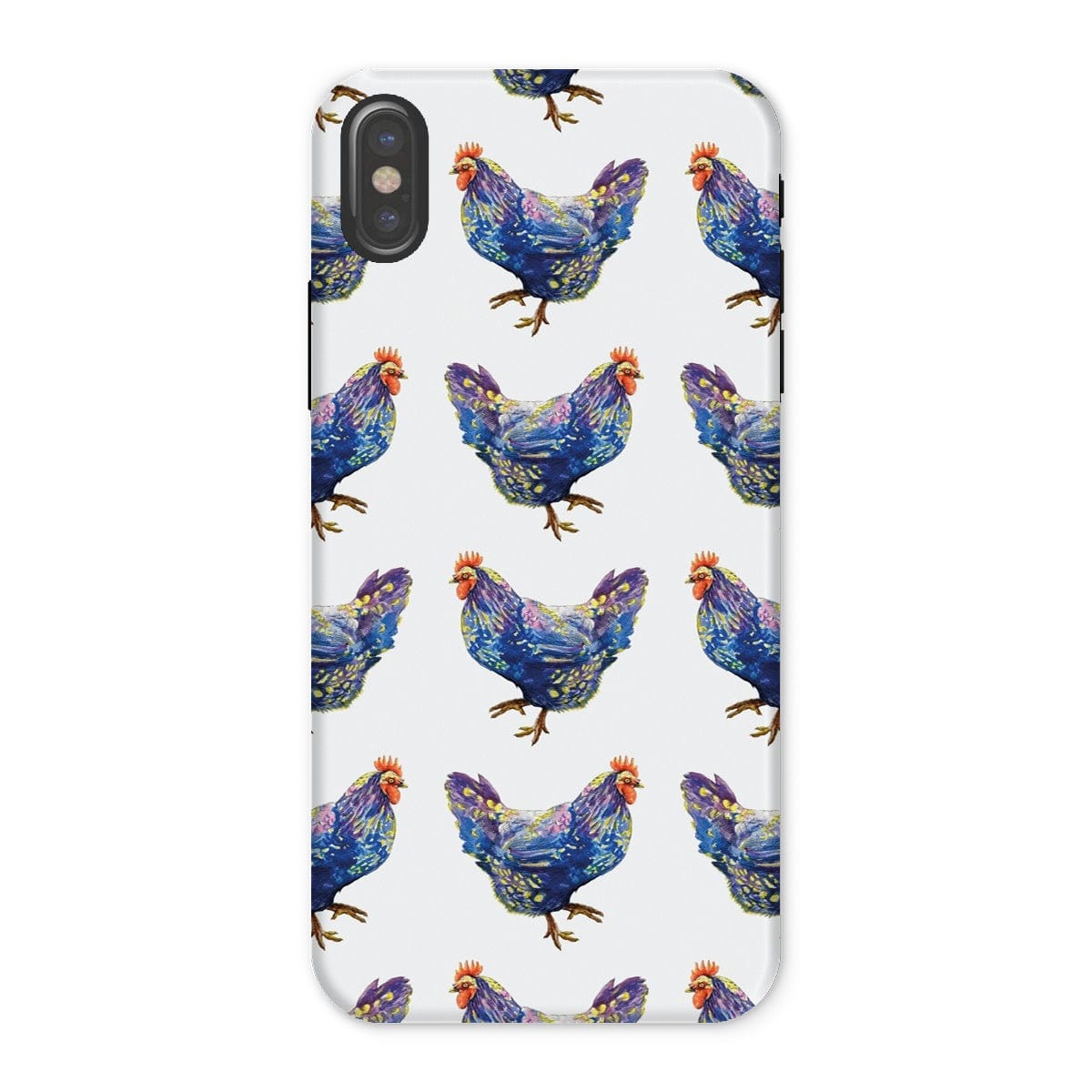 Casezest Mobile Phone Case for iPhone X / Matte Strutting Blue Chicken Design