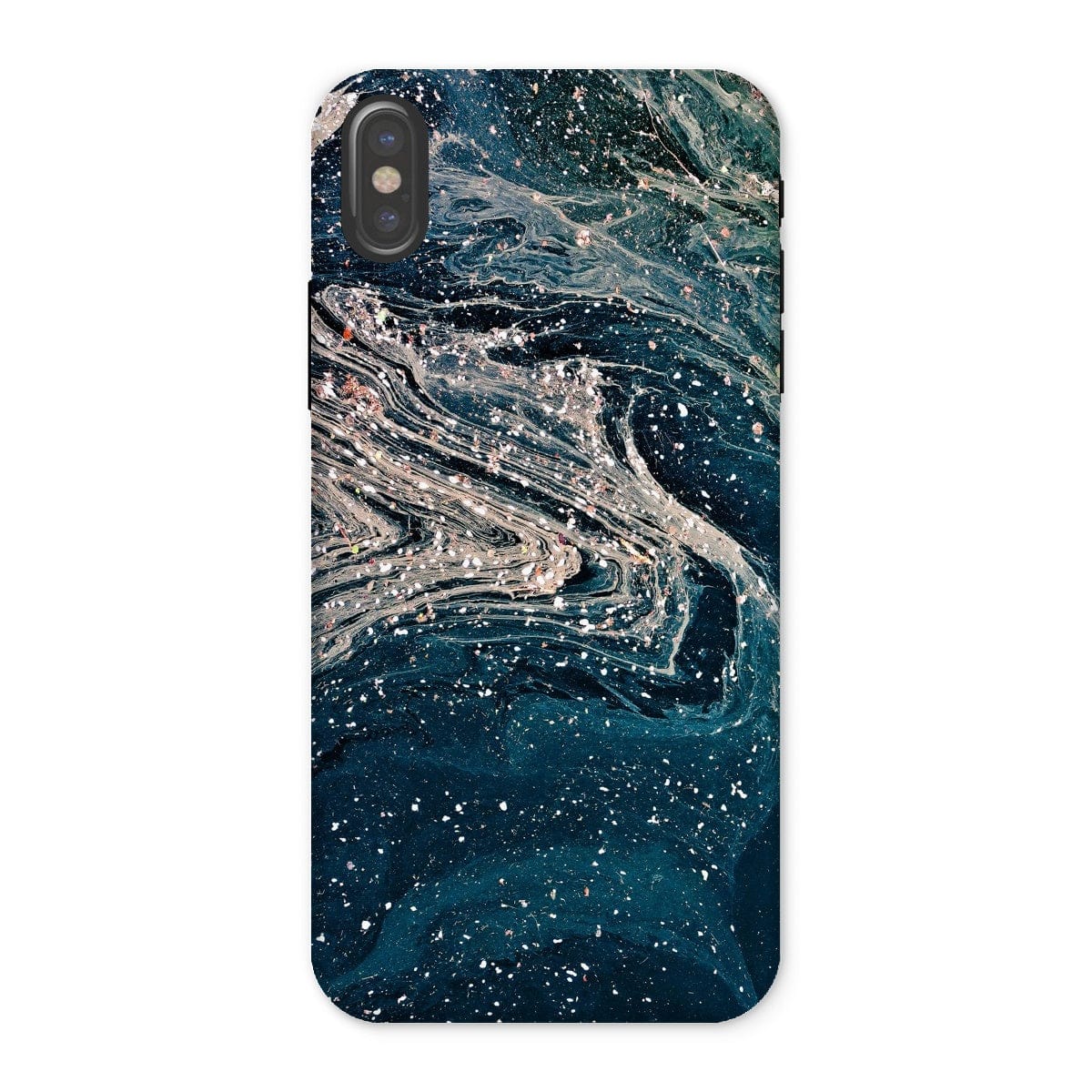 Casezest Mobile Phone Case for iPhone X / Matte White Blue Abstract Design