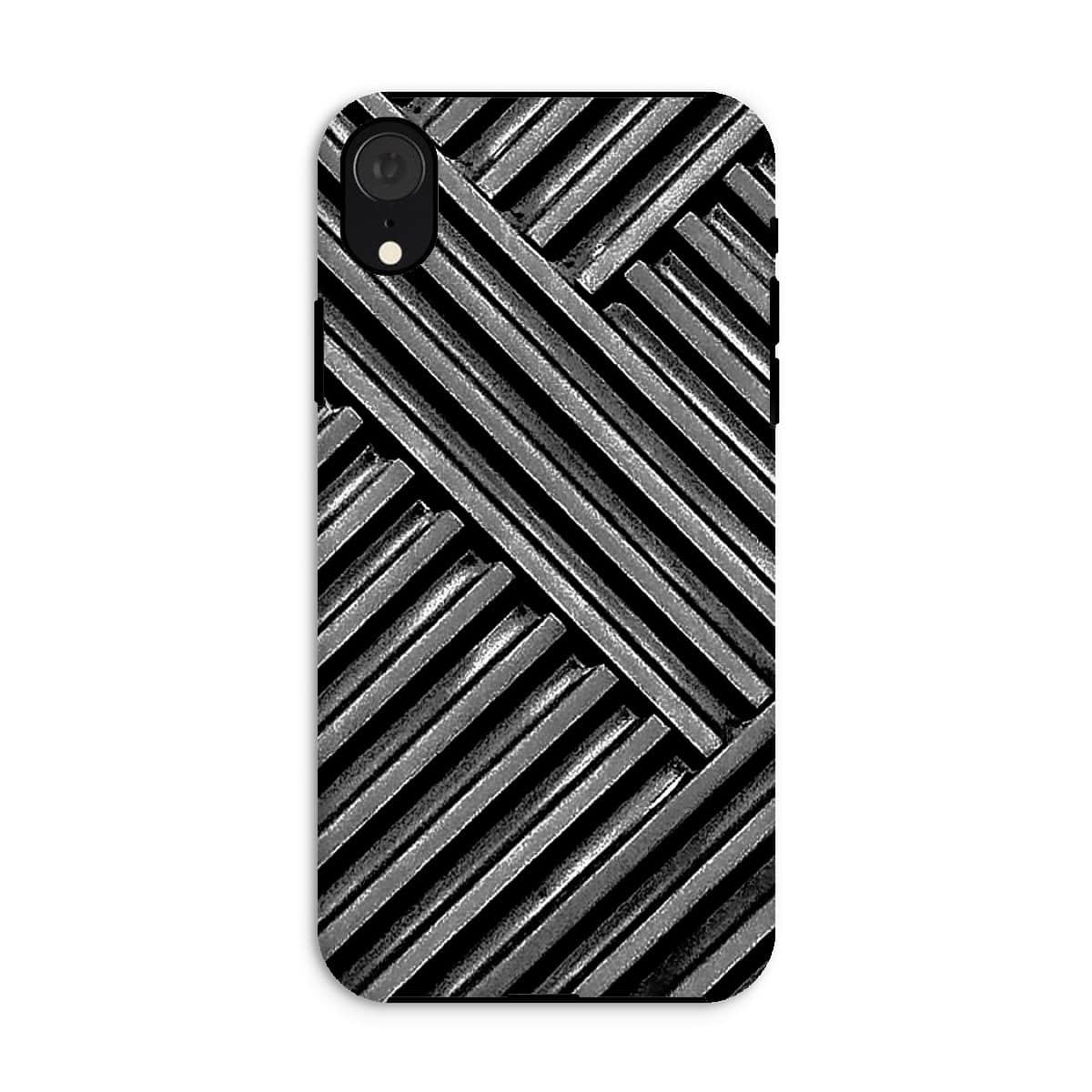 Casezest Mobile Phone Case for iPhone XR / Matte Grey Metal Grid Design