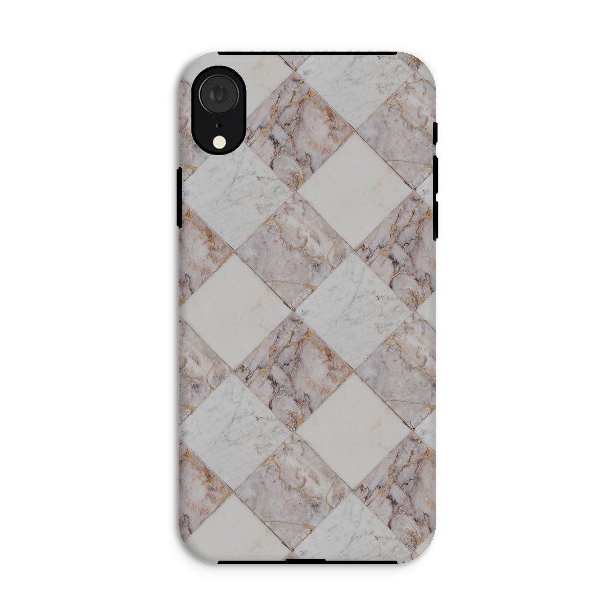 Casezest Mobile Phone Case for iPhone XR / Matte Light Marble Tile Design