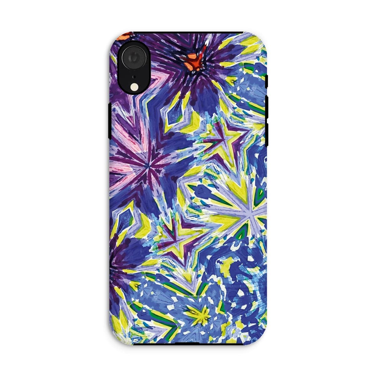 Casezest Mobile Phone Case for iPhone XR / Matte Purple Blue Flower Star Design