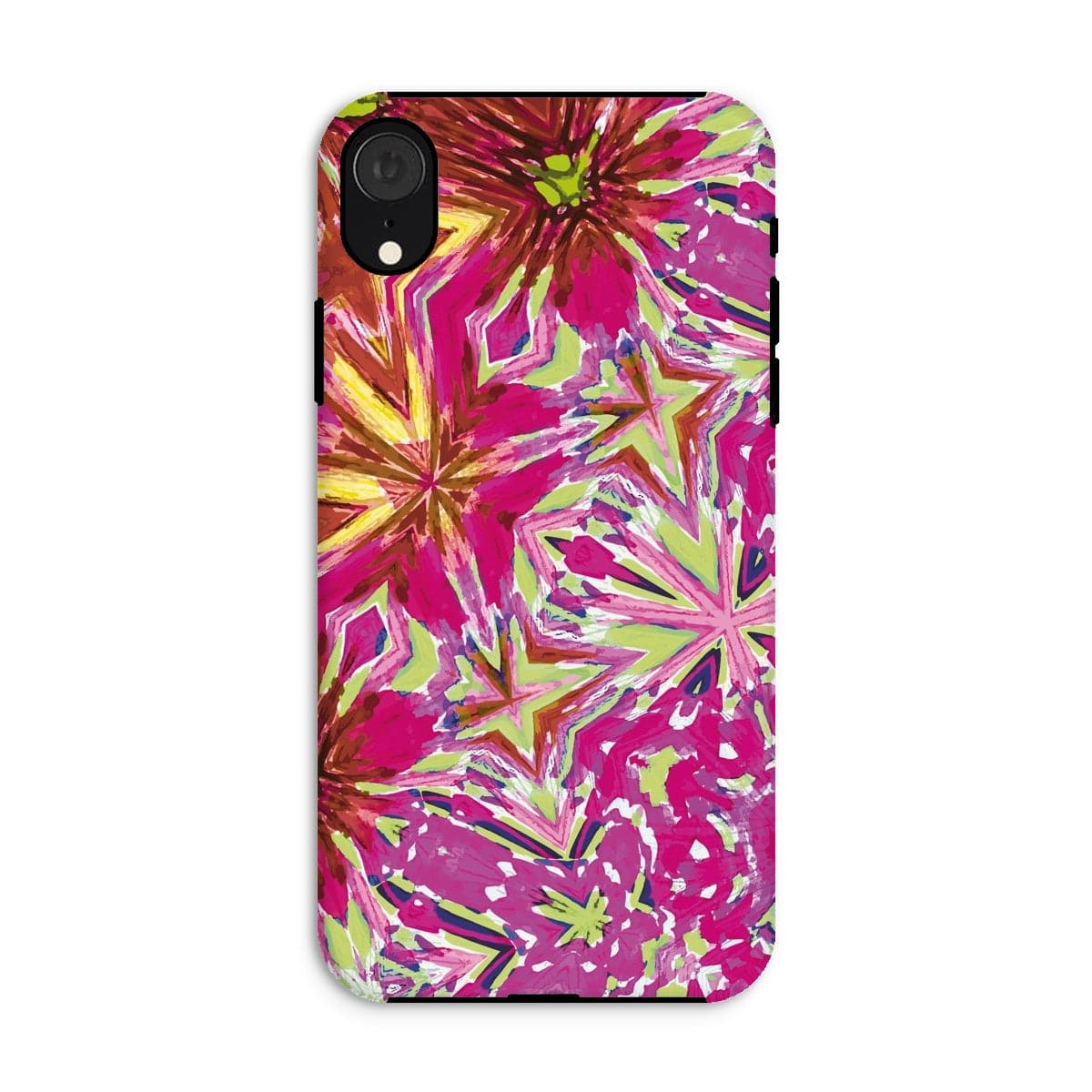 Casezest Mobile Phone Case for iPhone XR / Matte Red Pink Flower Star Design