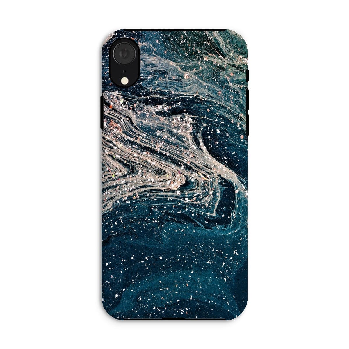 Casezest Mobile Phone Case for iPhone XR / Matte White Blue Abstract Design