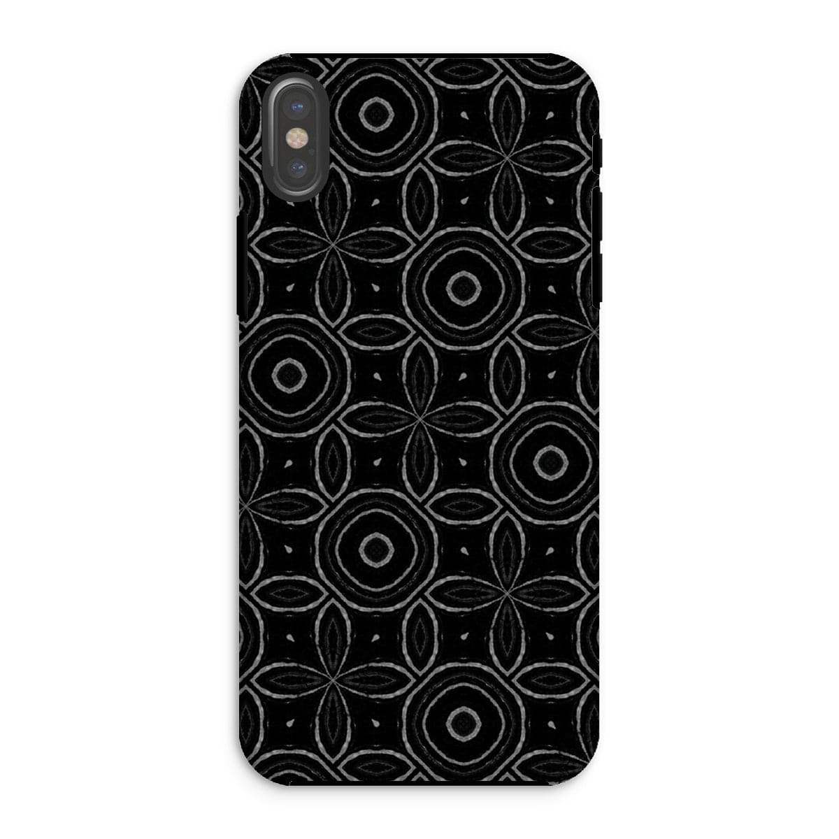 Casezest Mobile Phone Case for iPhone XS / Matte Dark Petal Circle Design