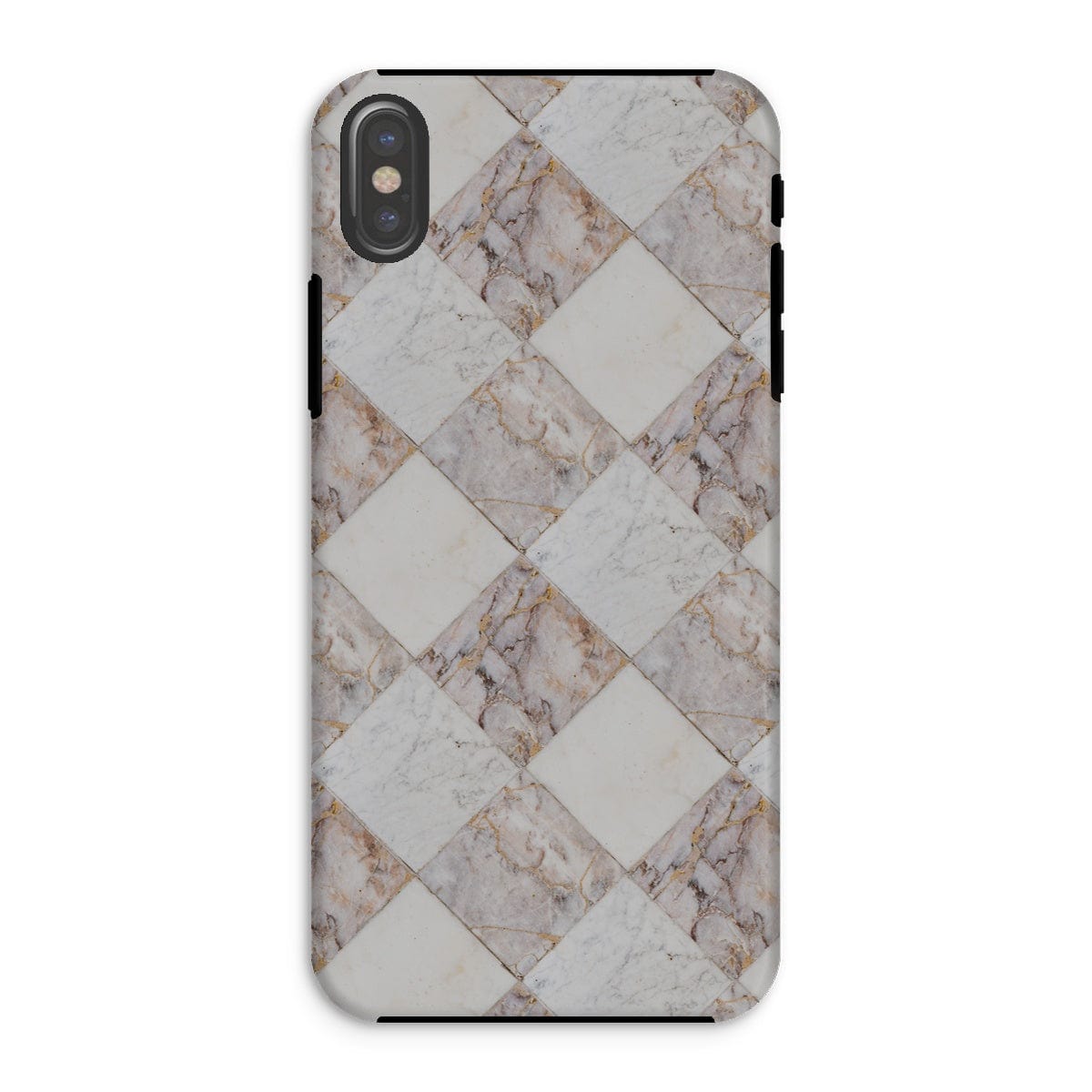 Casezest Mobile Phone Case for iPhone XS / Matte Light Marble Tile Design