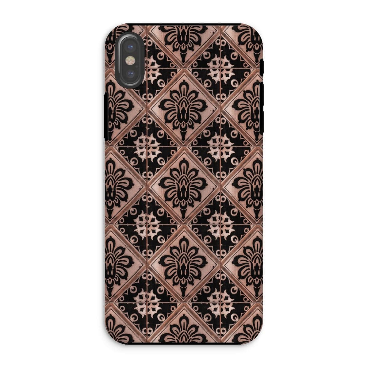 Casezest Mobile Phone Case for iPhone XS / Matte Old Diamond Flower Tile Design