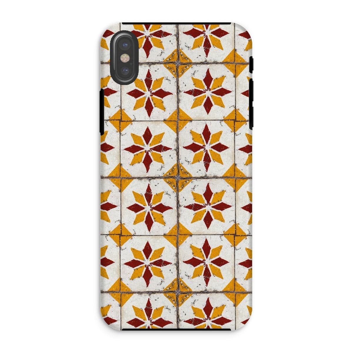 Casezest Mobile Phone Case for iPhone XS / Matte Old Starburst Tile Design