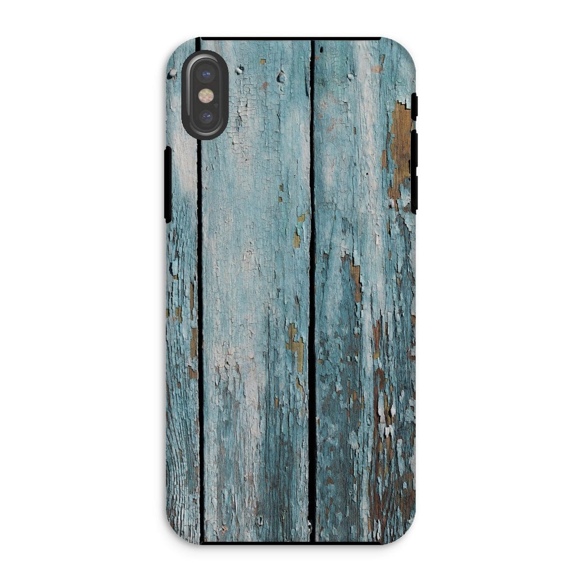 Casezest Mobile Phone Case for iPhone XS / Matte Peeling Blue Planks Design