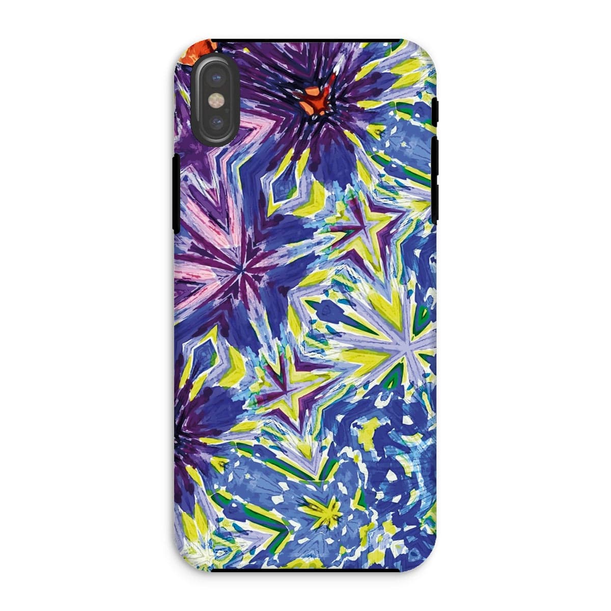 Casezest Mobile Phone Case for iPhone XS / Matte Purple Blue Flower Star Design