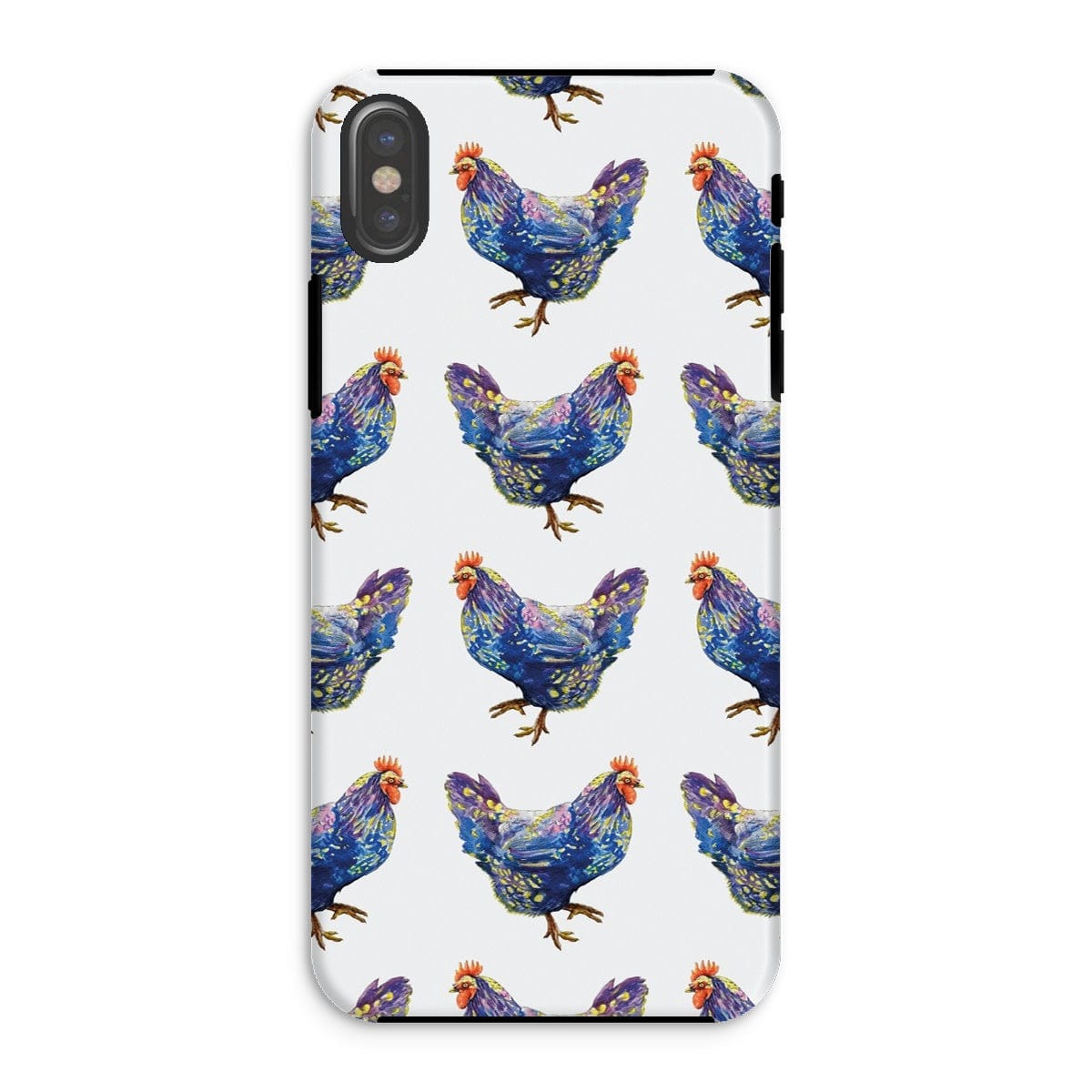 Casezest Mobile Phone Case for iPhone XS / Matte Strutting Blue Chicken Design