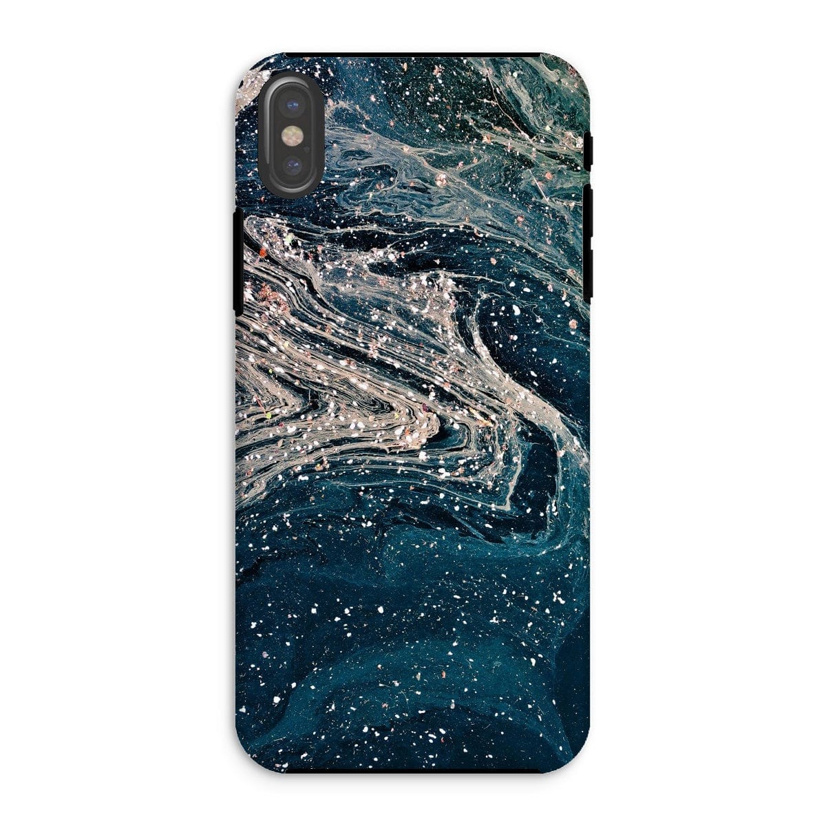 Casezest Mobile Phone Case for iPhone XS / Matte White Blue Abstract Design