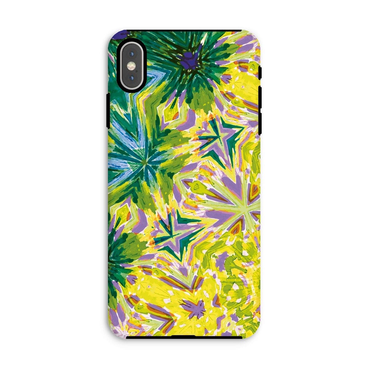 Casezest Mobile Phone Case for iPhone XS Max / Matte Green Yellow Flower Star Design