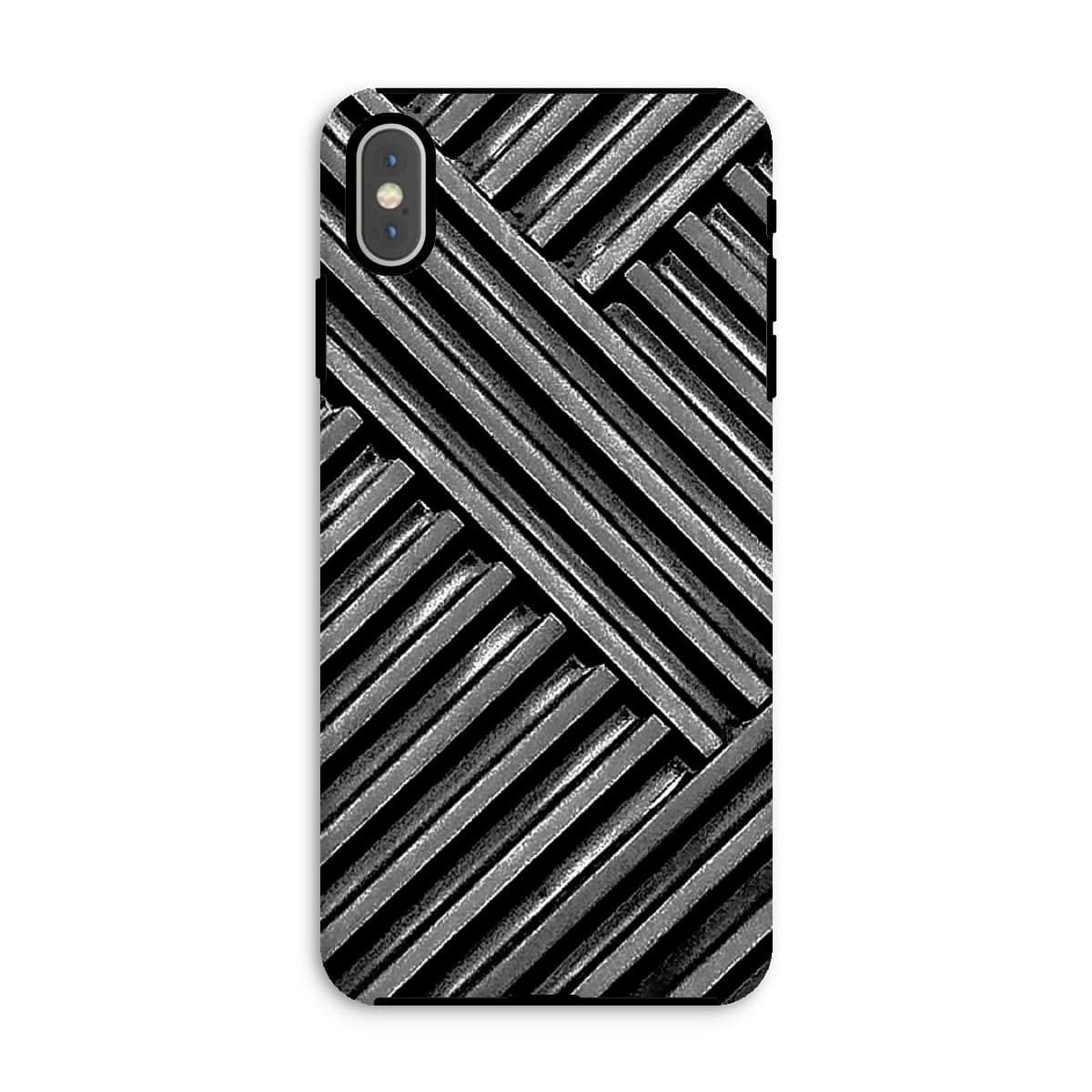 Casezest Mobile Phone Case for iPhone XS Max / Matte Grey Metal Grid Design