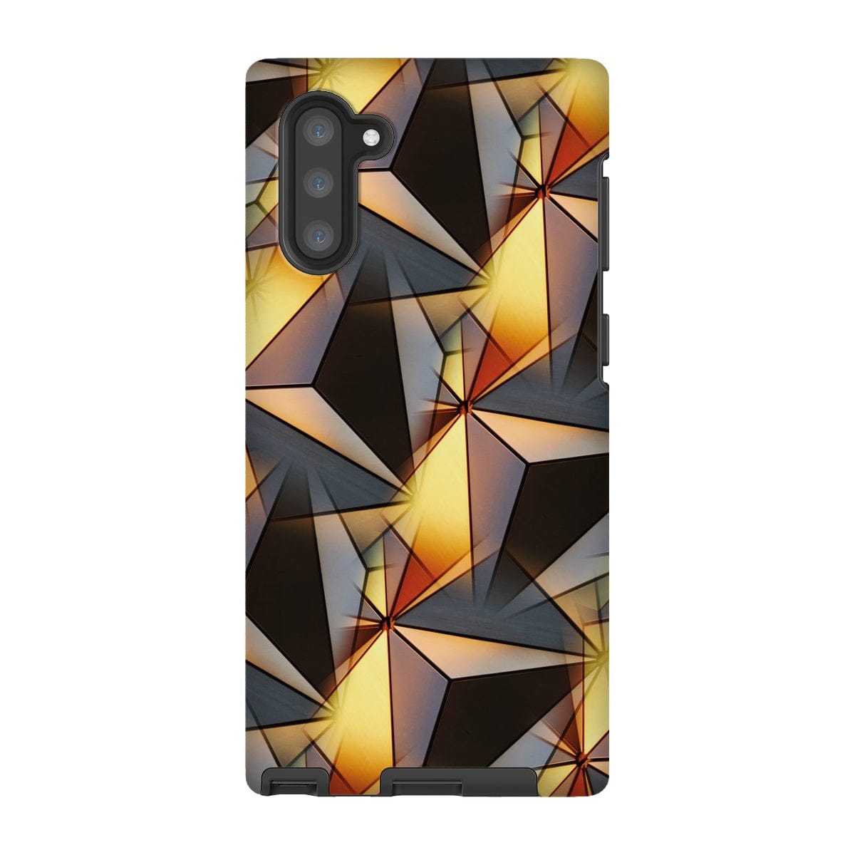 Casezest Mobile Phone Case for Samsung Galaxy Note 10 / Matte Gold Grey Pyramid Design