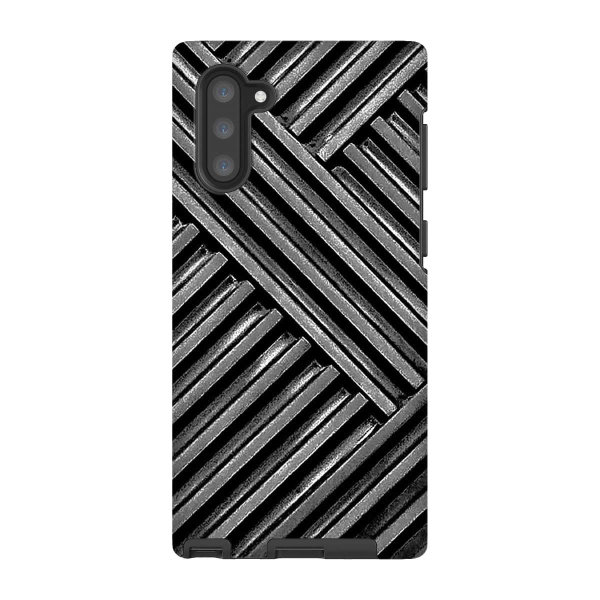 Casezest Mobile Phone Case for Samsung Galaxy Note 10 / Matte Grey Metal Grid Design