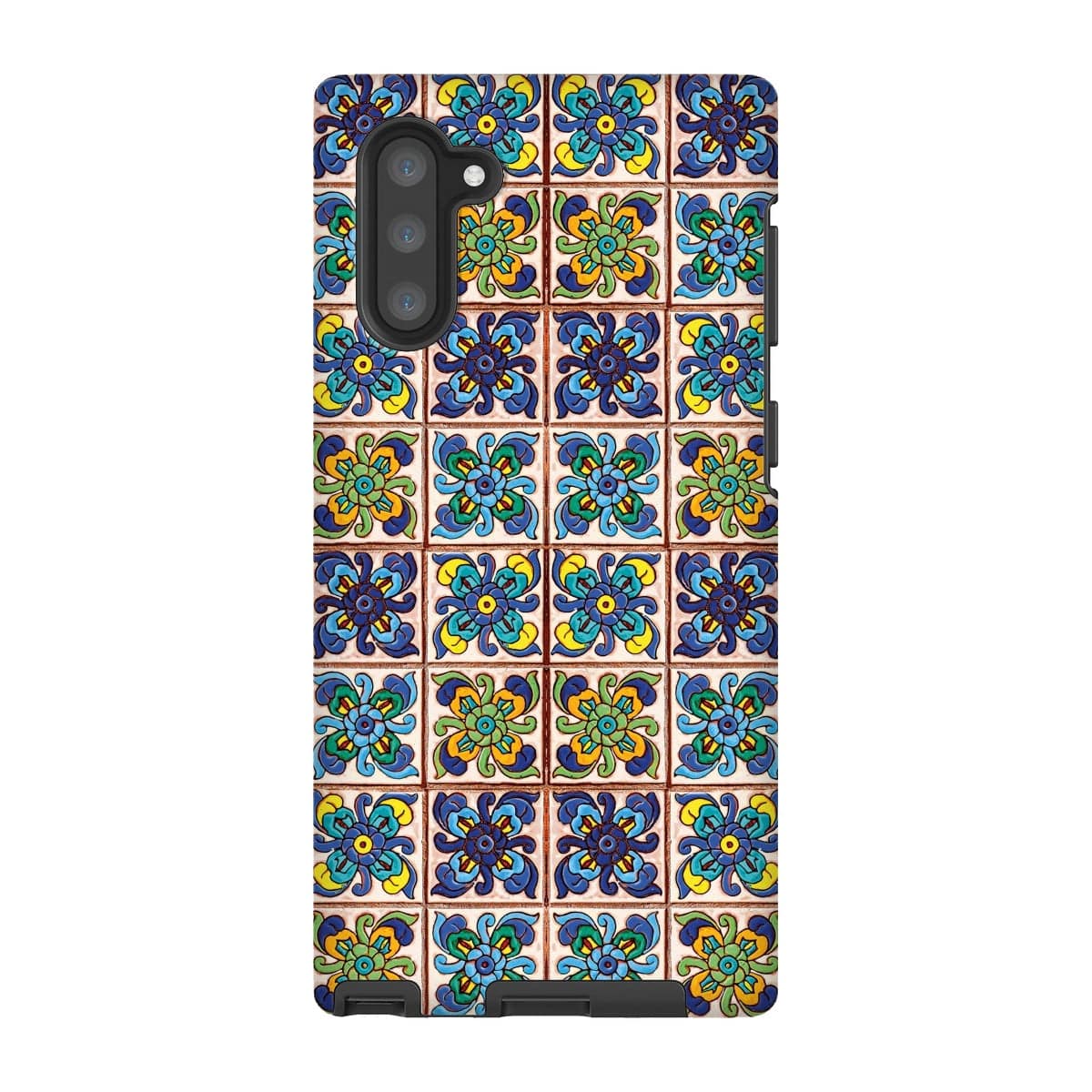 Casezest Mobile Phone Case for Samsung Galaxy Note 10 / Matte Old Blue Flower Tile Design