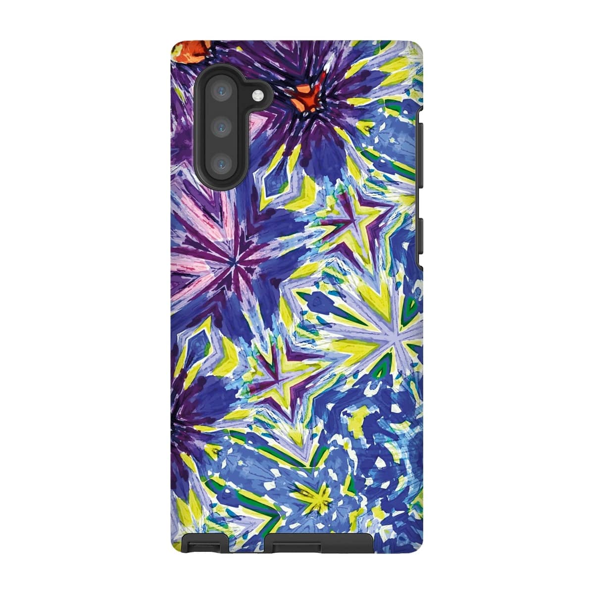 Casezest Mobile Phone Case for Samsung Galaxy Note 10 / Matte Purple Blue Flower Star Design