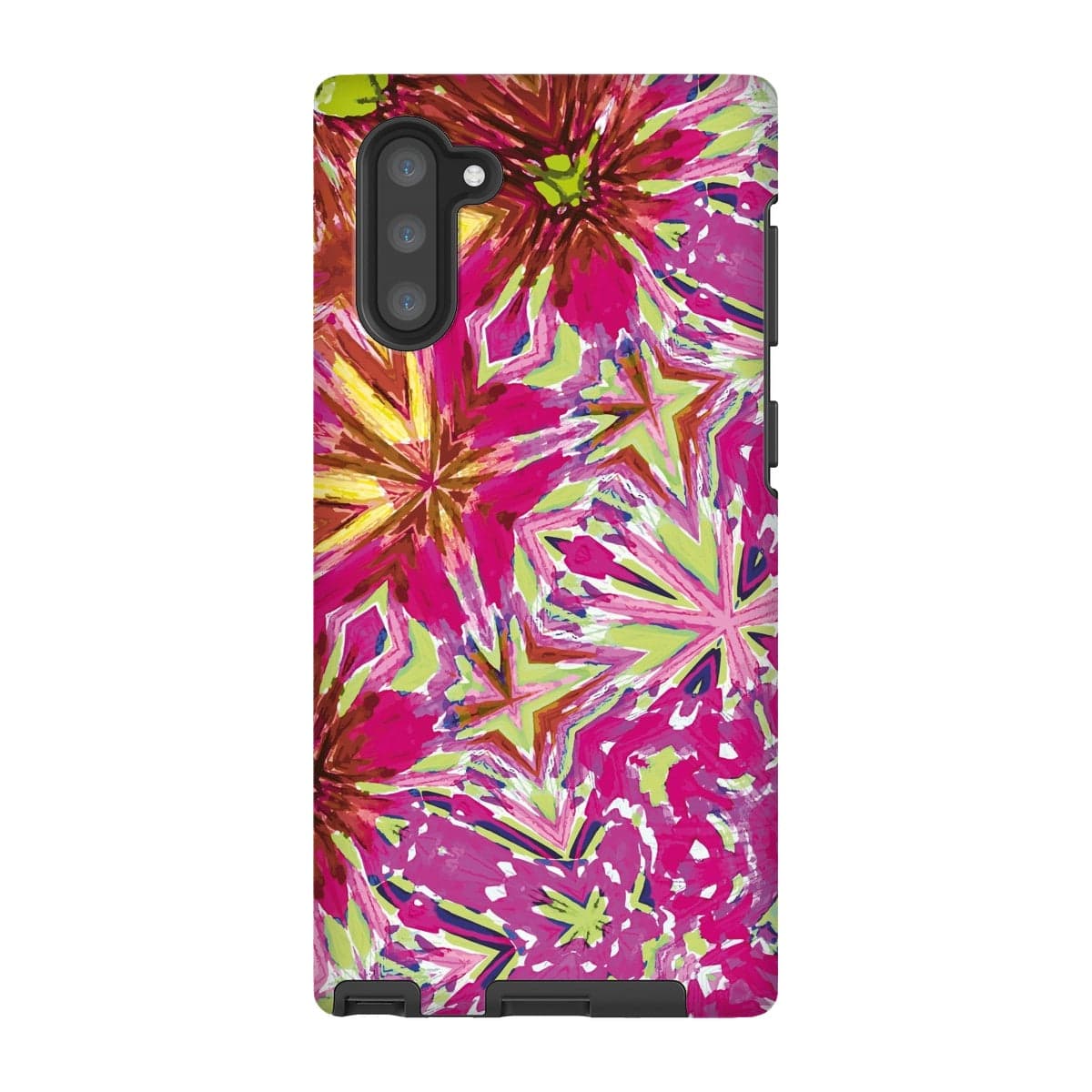 Casezest Mobile Phone Case for Samsung Galaxy Note 10 / Matte Red Pink Flower Star Design