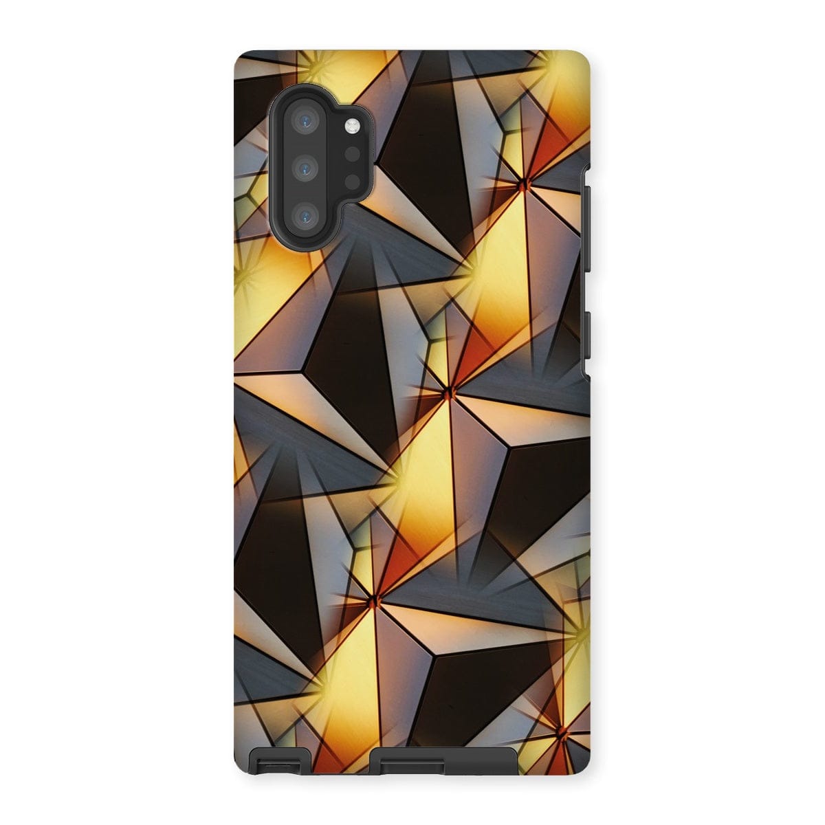 Casezest Mobile Phone Case for Samsung Galaxy Note 10P / Matte Gold Grey Pyramid Design