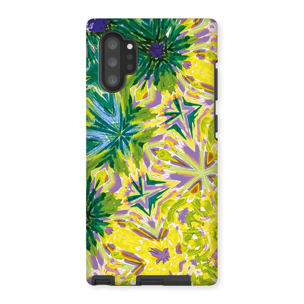 Casezest Mobile Phone Case for Samsung Galaxy Note 10P / Matte Green Yellow Flower Star Design