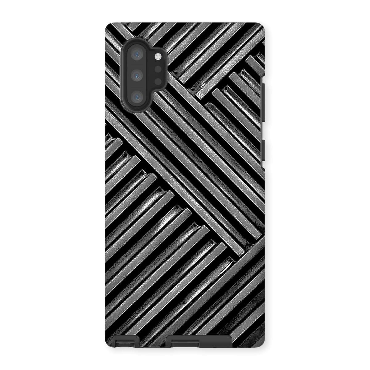 Casezest Mobile Phone Case for Samsung Galaxy Note 10P / Matte Grey Metal Grid Design