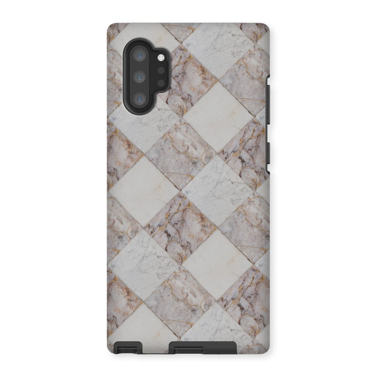 Casezest Mobile Phone Case for Samsung Galaxy Note 10P / Matte Light Marble Tile Design