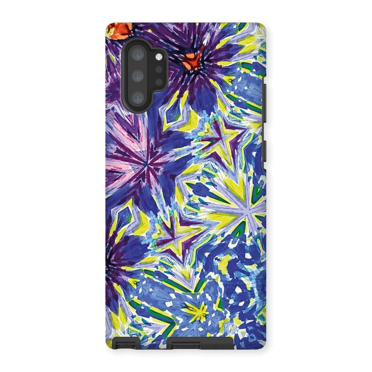 Casezest Mobile Phone Case for Samsung Galaxy Note 10P / Matte Purple Blue Flower Star Design