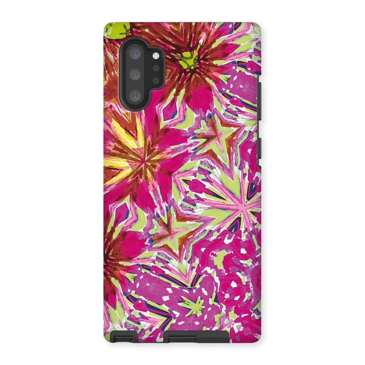 Casezest Mobile Phone Case for Samsung Galaxy Note 10P / Matte Red Pink Flower Star Design