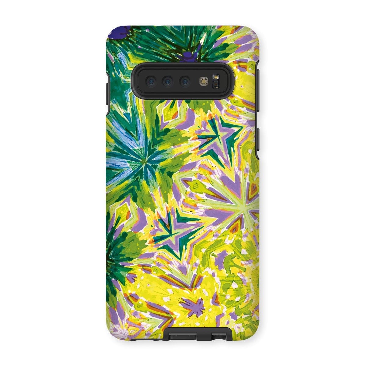 Casezest Mobile Phone Case for Samsung Galaxy S10 / Matte Green Yellow Flower Star Design