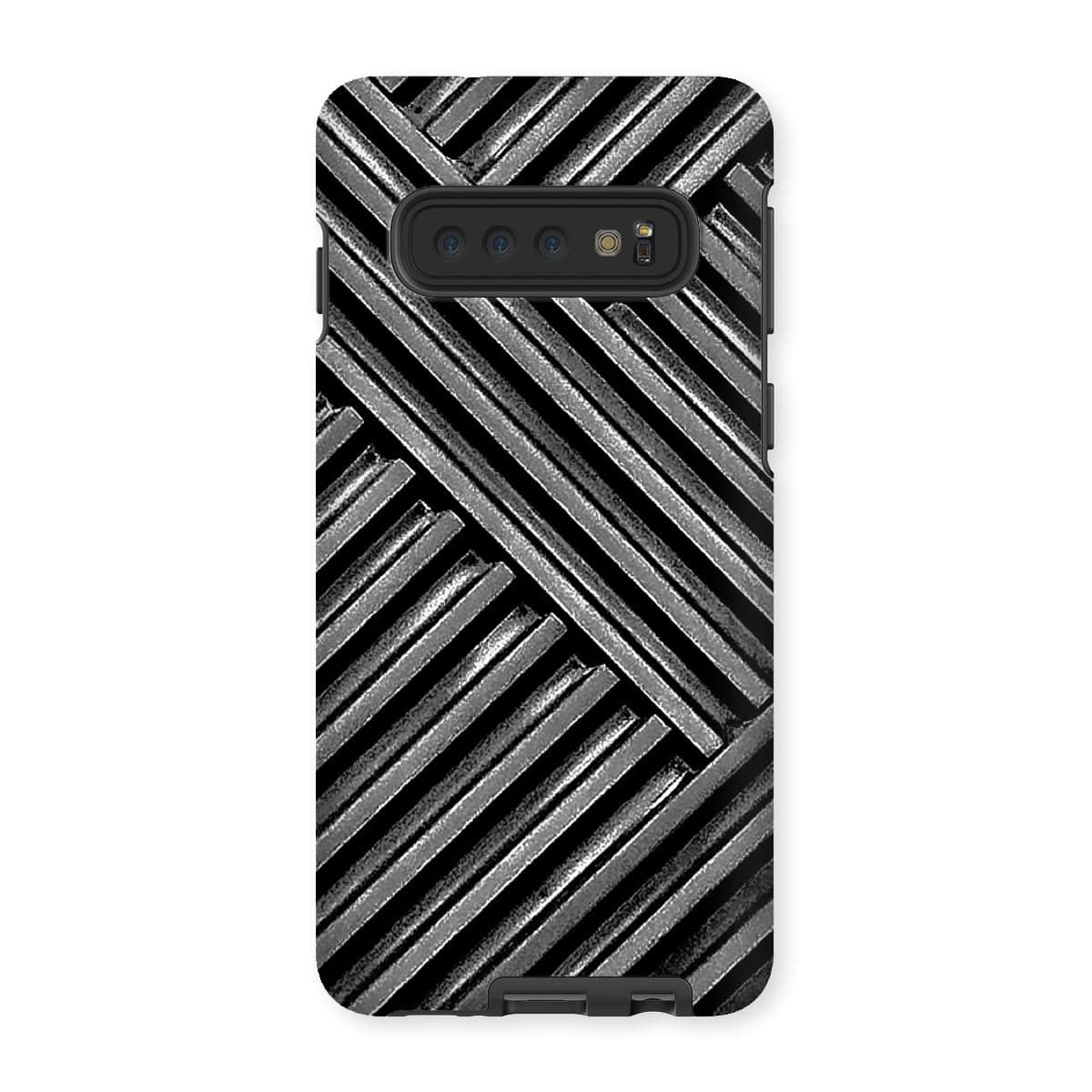 Casezest Mobile Phone Case for Samsung Galaxy S10 / Matte Grey Metal Grid Design