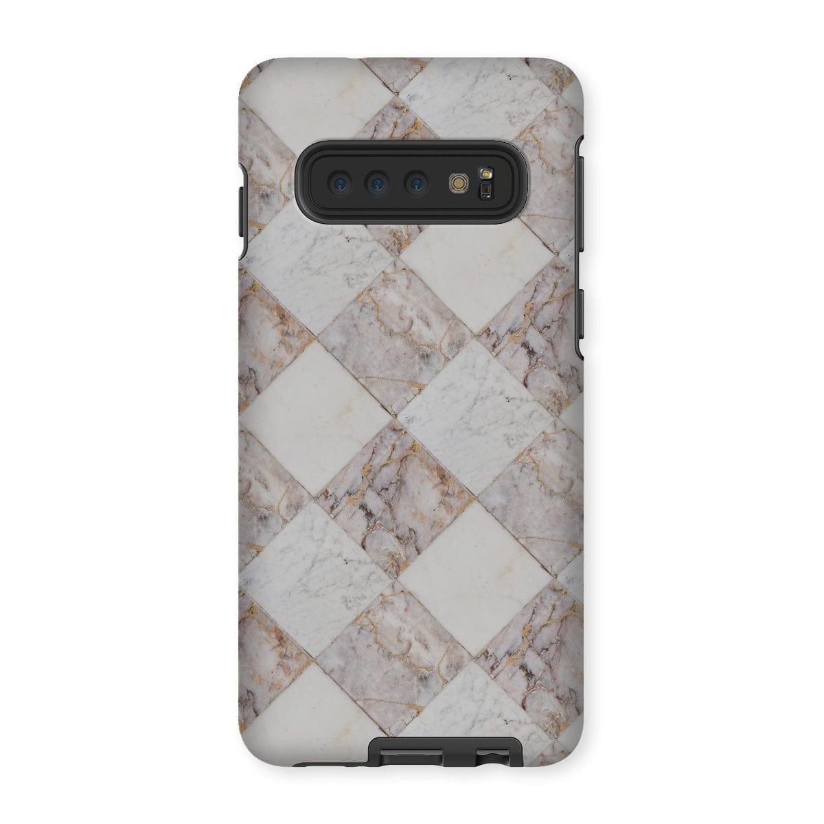 Casezest Mobile Phone Case for Samsung Galaxy S10 / Matte Light Marble Tile Design